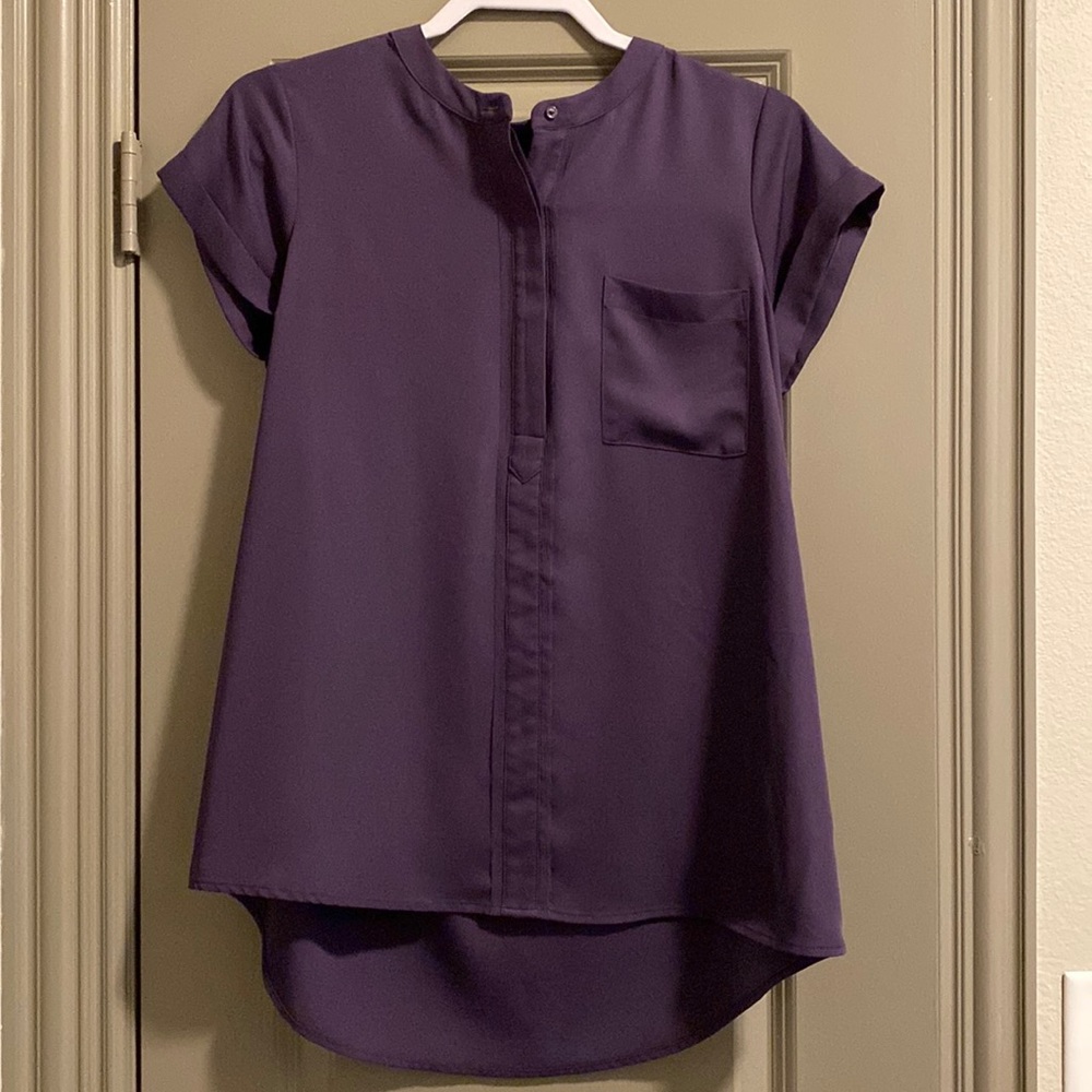 Vera Wang Womens Short Sleeve Blouse